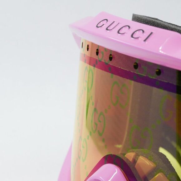 Gucci GG1210S 004 Sunglasses Ski Goggles Mask Pink Shield Frame, Yellow Lenses - Picture 6 of 14